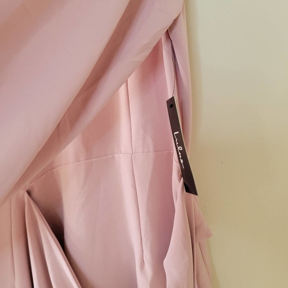 Lulu's Believe It or Knot Rose Pink Long Sleeve Tie-Front Skater Dress - Picture 6 of 8